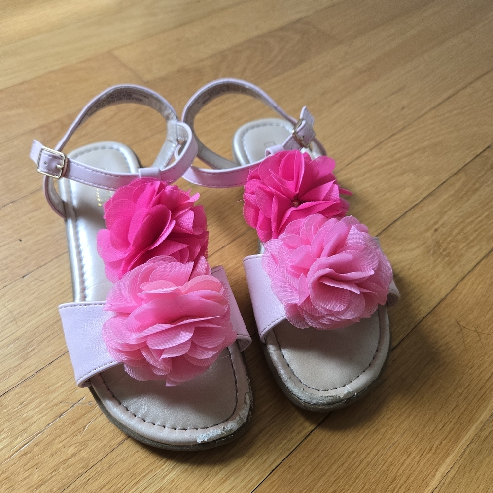 Pink Floral Kids Sandals